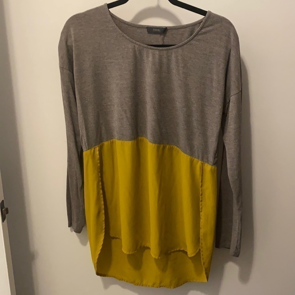 THML brown and Mustard Yellow Top size M
